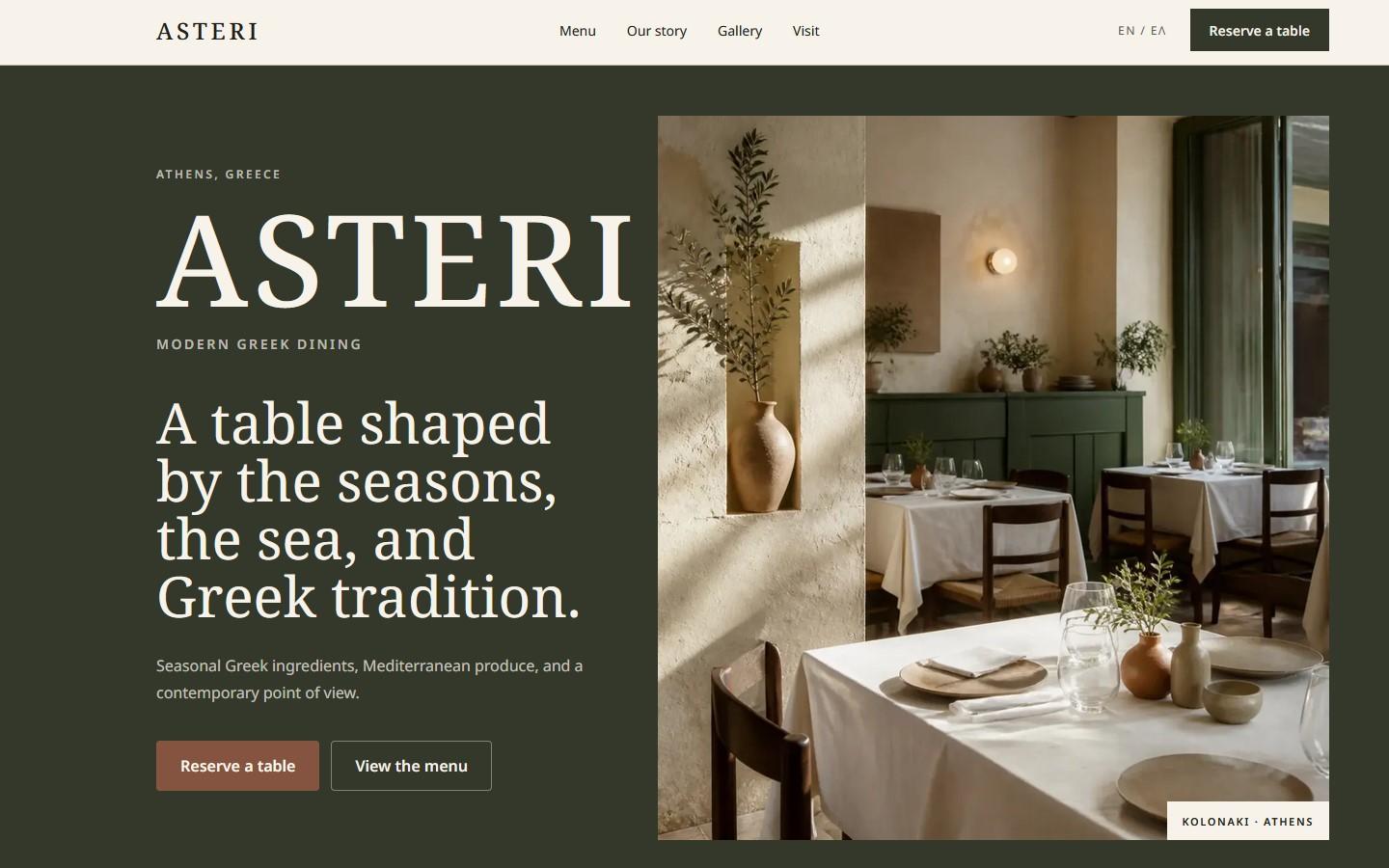 ASTERI website homepage shown in a desktop browser window